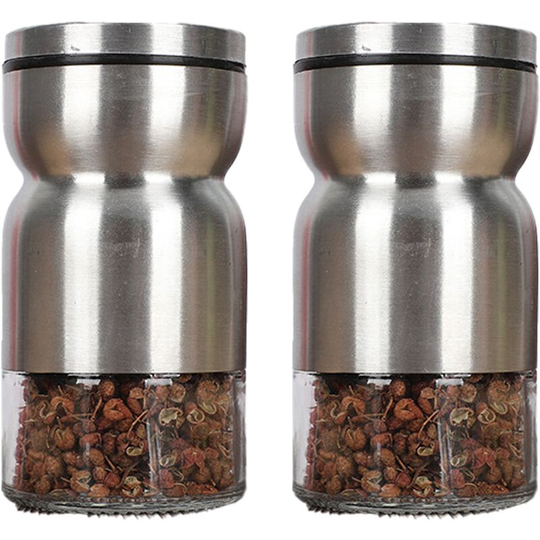 Fvbjd - Stainless Steel Glass Seasoning Bottle Seasoning Jar Home Kitchen Cooking Bottle Pepper Stainless steel color