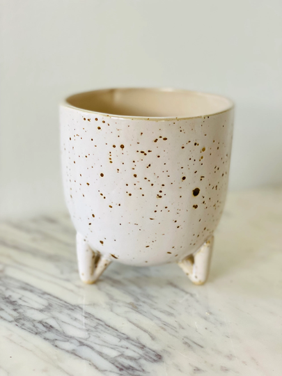 Nora Pot - Footed Speckled Planter in Multiple Sizes