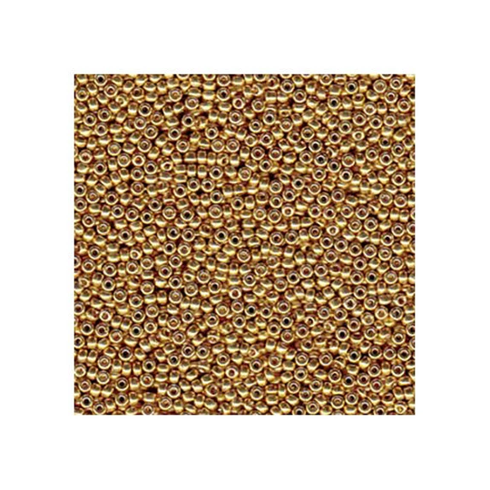 Miyuki Seed Beads 15/0 Gold 15-4202 8.2G, Duracoat Galvanized Round Beads, Glass Japanese