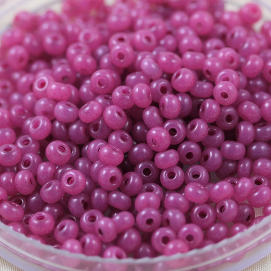 70G 6/0 Opal Fuchsia Solgel Czech Seed Beads - 70Grams Fabulous Opalite Beads, Translucent Style, Summer Tropical Beads