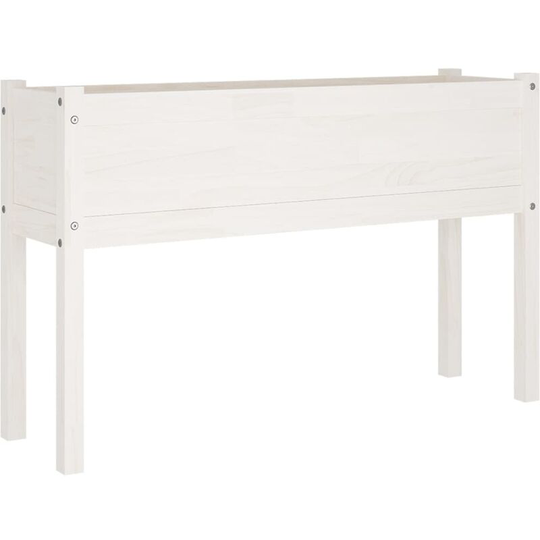 Vidaxl - Garden Planter White 110x31x70 cm Solid Pinewood White