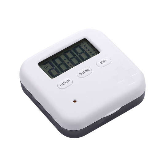 Electronic Smart Pill Box Timing Pill Box Portable Medicine Packing Storage Box gray - Muff