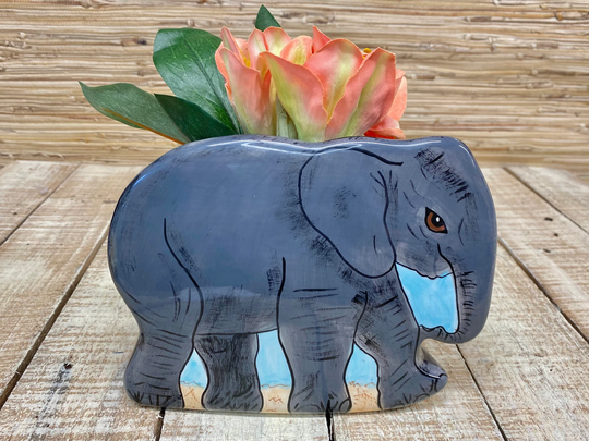 Elephant Planter - Hand Painted Nina's Ark Collection