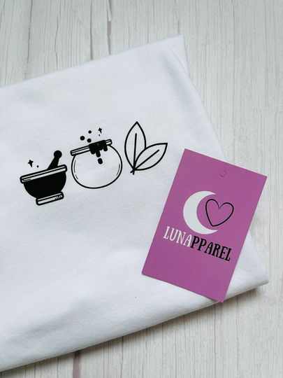 Pestle, Cauldron & Herb Pocket Print T-Shirt