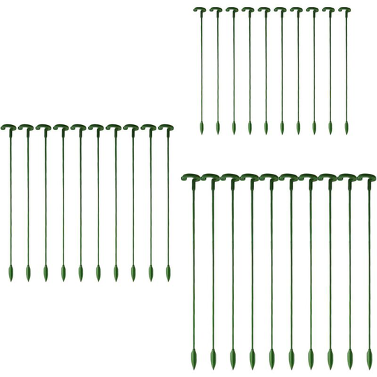 Aougo - 30 Pack Garden Plant Stakes, Single Stems, Flower Stakes, Orchid, Peony, Lily, Rose