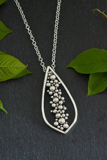 Large Seed Pod Pendant, Sterling Silver Statement Necklace, Large Pendant Handmade By Canadian Jewelry Designer Melissa Pedersen
