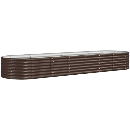 Garden Planter Powder-coated Steel 296x80x36 cm Brown Vidaxl Brown