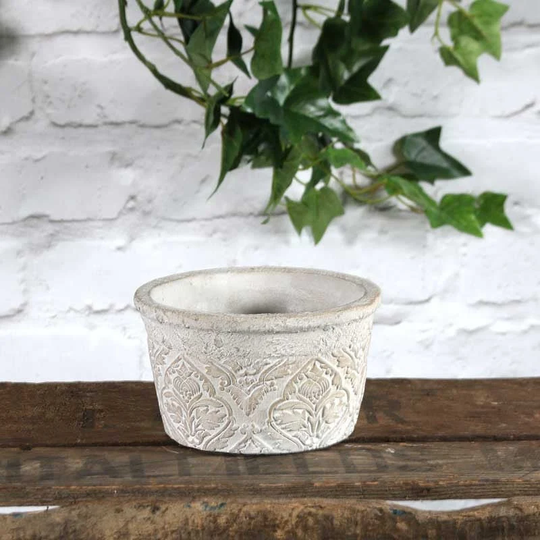 Baroque Flowerpot 9cm Small Italian Style Vintage Indoor Planter Flowerpot Ceramic - Fast & Free UK Delivery