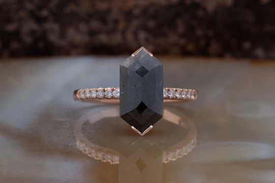 2.22Carat Salt & Pepper Diamond-Salt & Pepper Diamond Engagement Ring-Grey Ring Engagement-Grey Ring-Salt