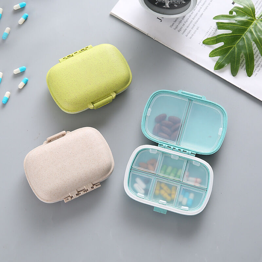 Sun Flowergb - 3 Pack 8 Compartment Travel Pill Box Moisture Proof Small Pill Box for Daily Pocket Handbag Portable Pill Box Medicine Vitamin Holder