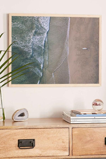 Salt & Water - Costa Rica Surf Art, Aerial Beach Print, Surfer Girl Shack, Surfing Wall Pray For