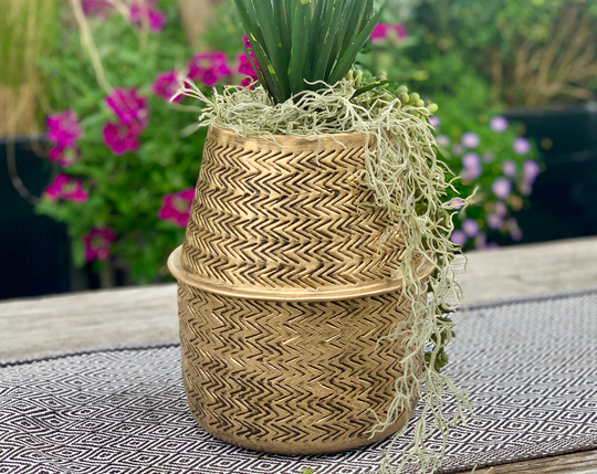 Brass Rattan Urn Planter Ltzaf140