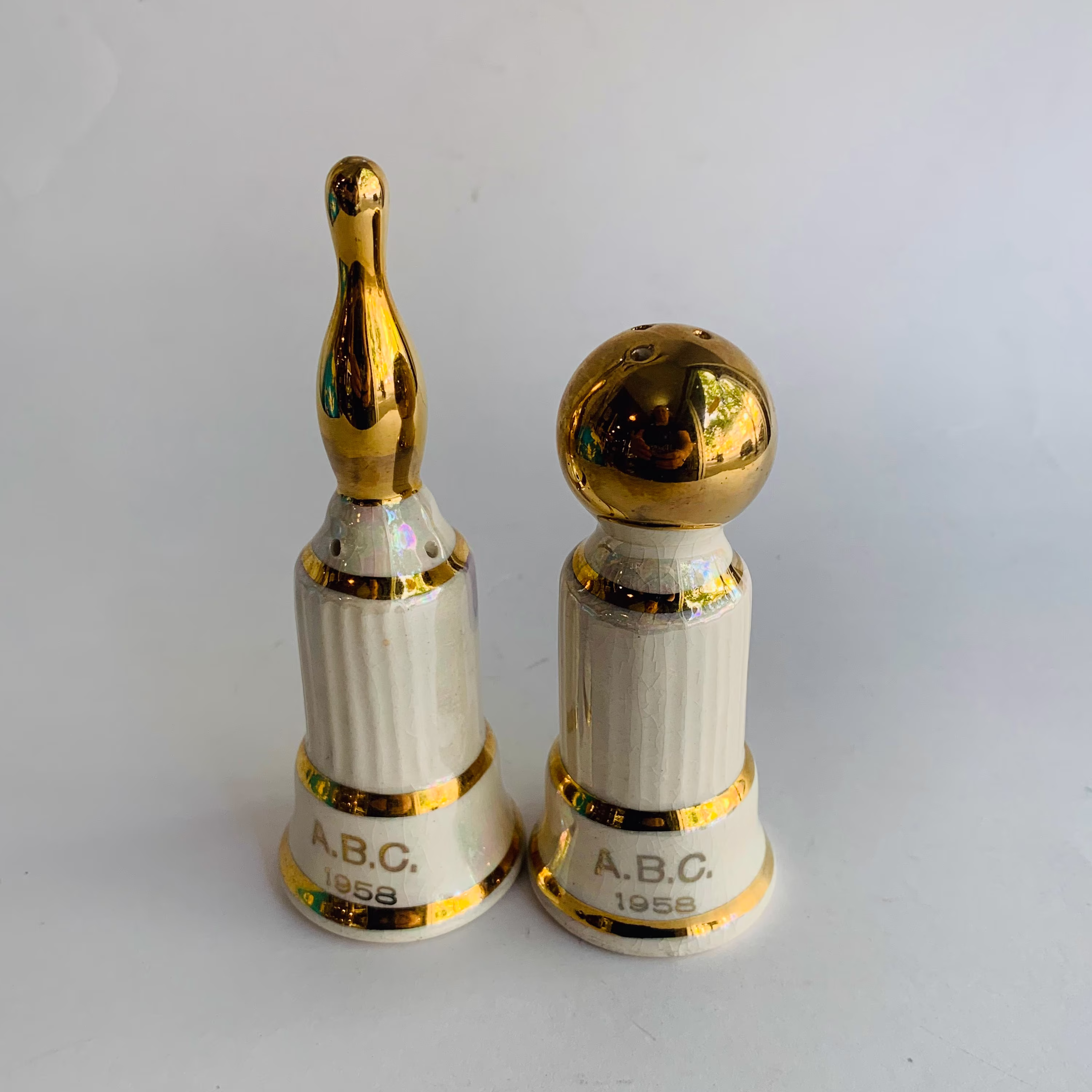 Vintage Bowling Salt & Pepper Shakers, Souvenir New York