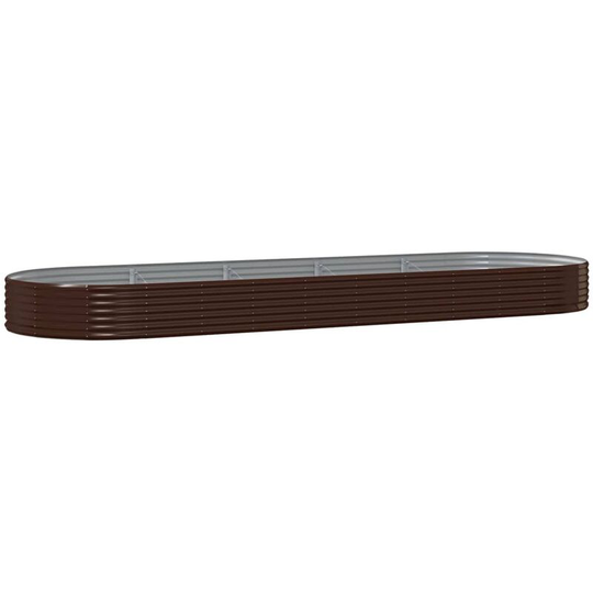 Garden Planter Powder-coated Steel 450x140x36 cm Brown Vidaxl Brown