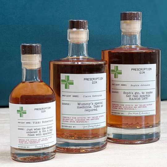 Personalised Prescription Design Flavoured Gin Liqueur