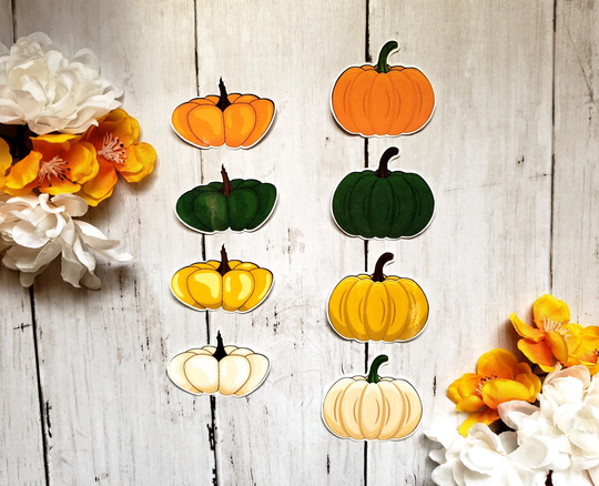 Pumpkin Stickers, Two Pack Fall Season