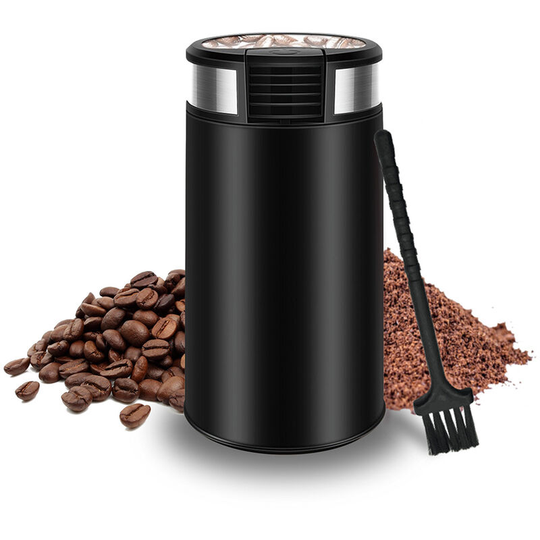 Electric Coffee Grinder, Multifunctional Grinder Large Rotation Stainless Steel Blender Coffee Spices Flax Seed Herbs Dried Fruit Food Grade 200W