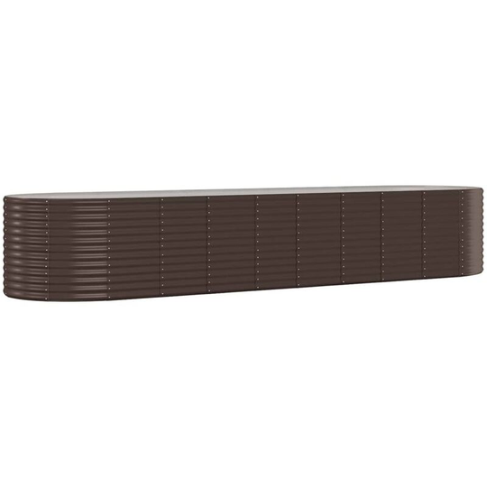 Garden Planter Powder-coated Steel 396x100x68 cm Brown Vidaxl Brown