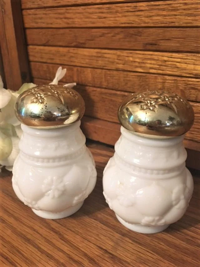 Avon Milk Glass Salt & Pepper Shakers Vintage, Bottle, Vintage