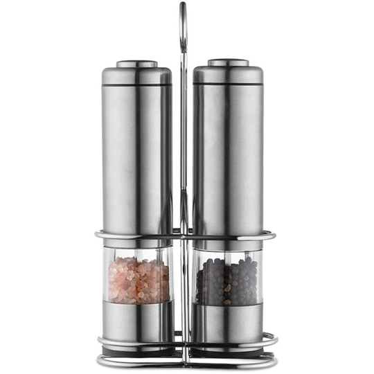 Electric Salt and Pepper Grinder, Adjustable Coarseness Stainless Steel Salt and Pepper Shakers
