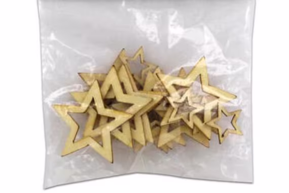 20 Christmas Stars Wooden Confetti Rustic Party Decorations Seasons Gifts Sprinkle