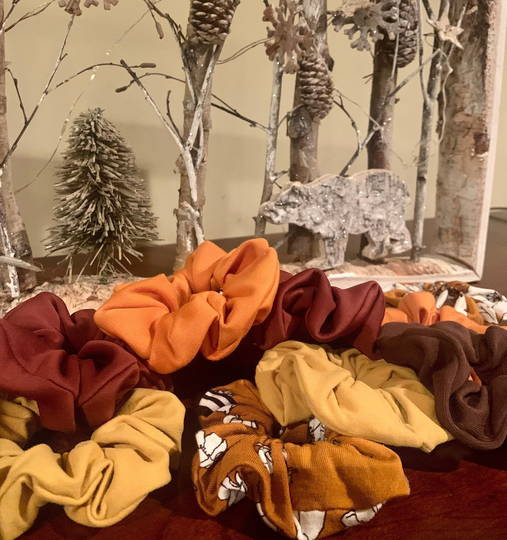 Autumn Scrunchie Bundle | Handmade Scrunchies Seasonal Fall Colors Singles Or