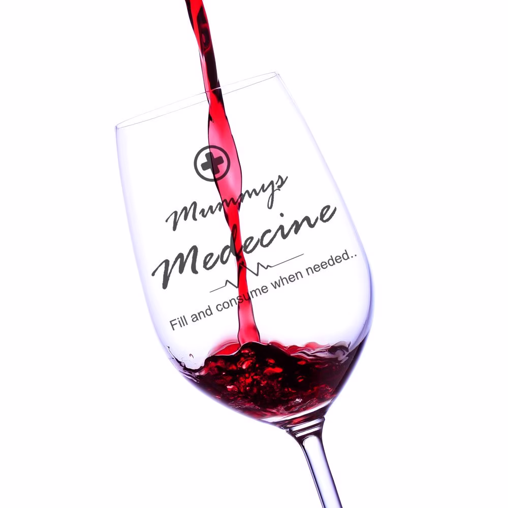 Gift For Mum - Mummy's Medicine Wine Glass For Stressed Mums