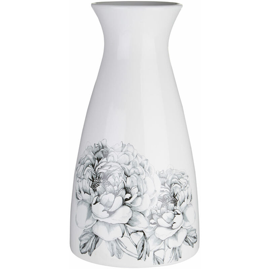 Premier Housewares - Room Decor Flower Vase White Flower Dolomite Vase Strong Vases For Flowers Black Modern Floor Vase 16 x 16 x 31