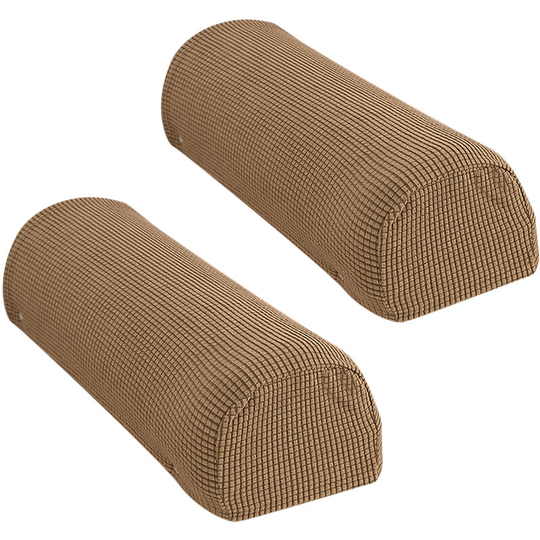 A pair of Sofa Armrest Cover Household Polar Fleece Removable And Washable Sofa Elastic Protective Cover Non Slip Four Seasons Universal,Dark Coffee