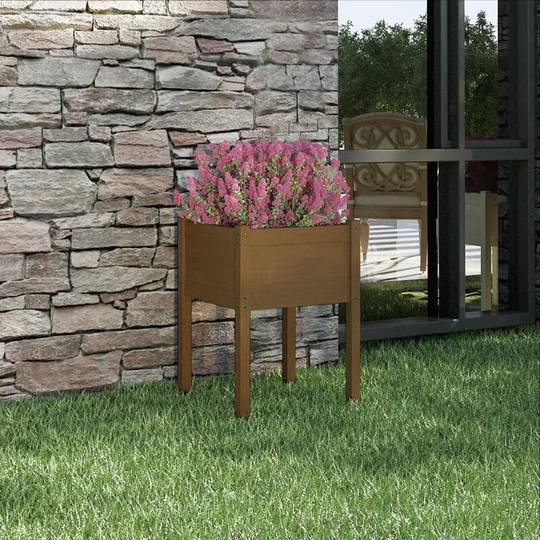 Asupermall - Garden Planter Honey Brown 50x50x70 cm Solid Pinewood