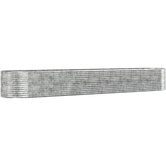 Garden Planter Silver 554x100x68 cm Powder-coated Steel Vidaxl Silver