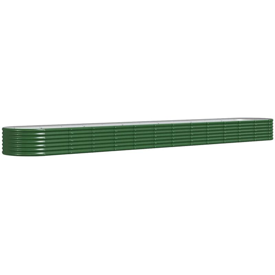 Garden Planter Powder-coated Steel 512x80x36 cm Green Vidaxl Green
