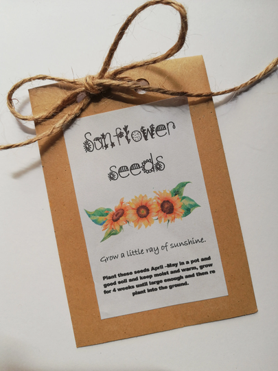 Sunflower Seed Packet, Baby Shower Favour, Baby Shower Seeds, Vegan Shower, Easter Gift For Kids, Flowers, Alternative Favour