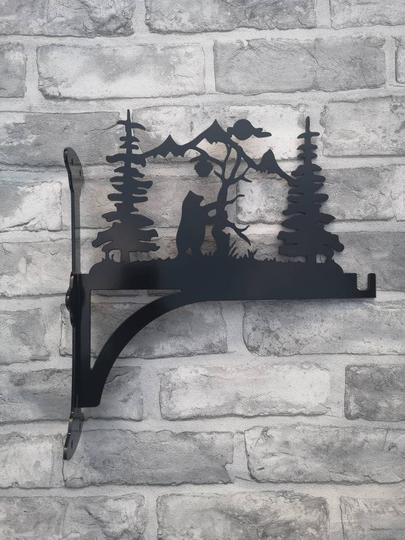 Bear & Trees Heavy-Duty Hanging Basket Bracket