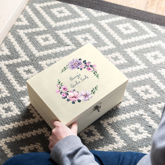 Personalised Floral Garden Seeds Box
