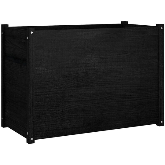 Vidaxl - Garden Planter Black 100x50x70 cm Solid Pinewood Black
