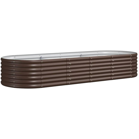 Garden Planter Powder-coated Steel 224x80x36 cm Brown Vidaxl Brown