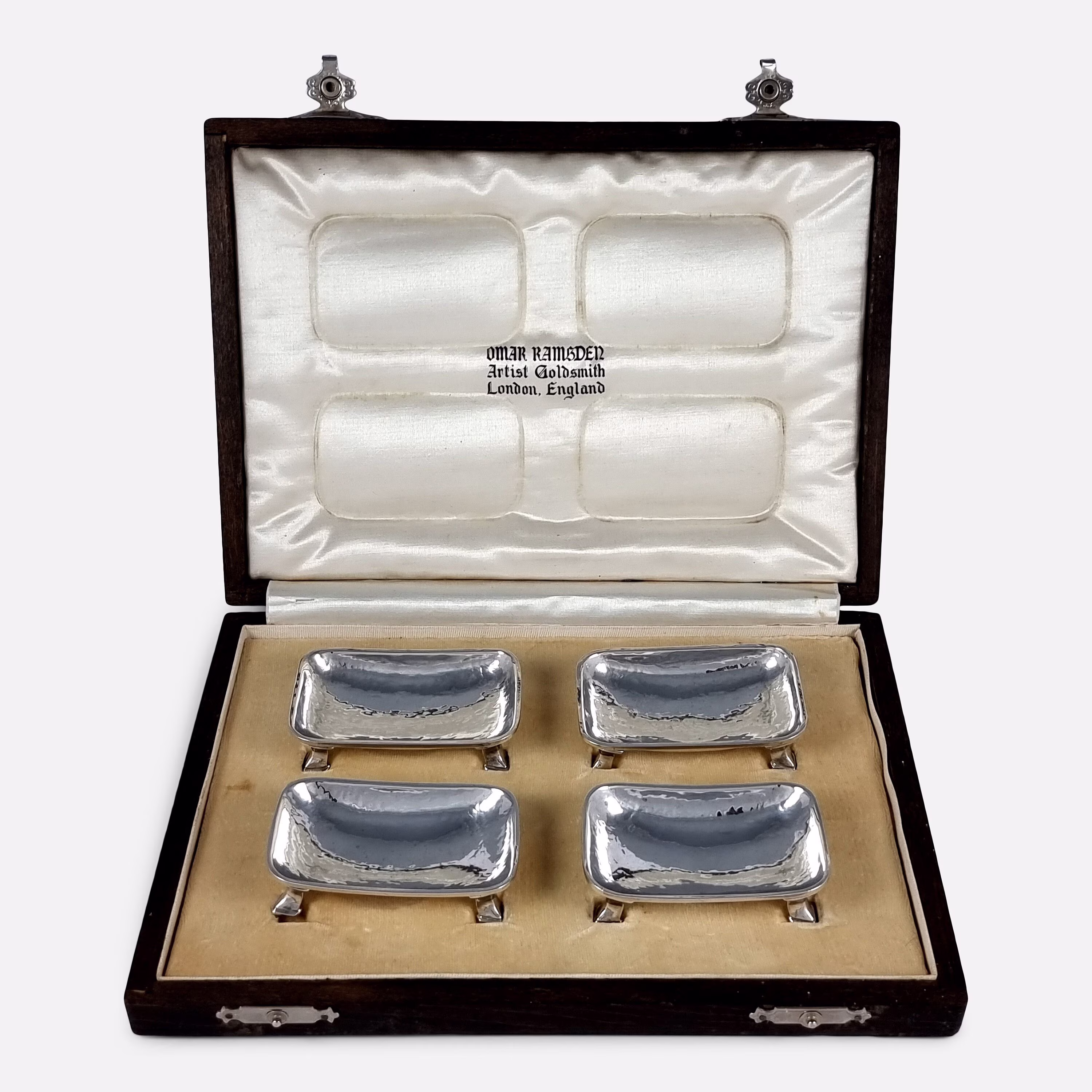 Set Of 4 Sterling Silver Salts, Omar Ramsden, 1935