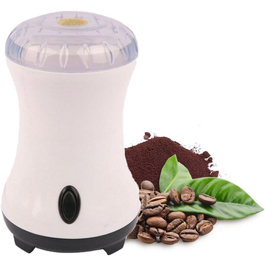 Electric coffee grinder, 100W coffee grinder with 80g capacity, stainless steel knife, brush, grinder for coffee beans, nuts, spices, grains, herbs,