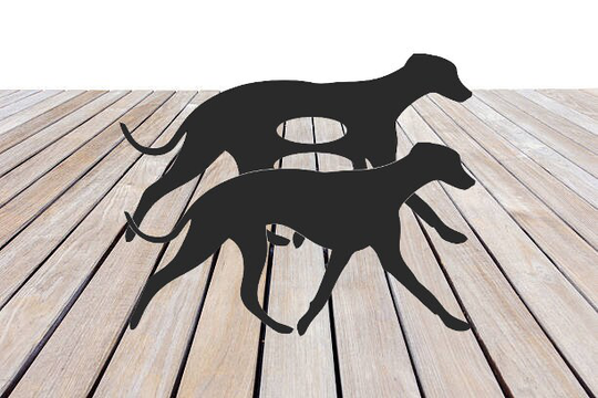 Whippet Garden Planter - Metal Outdoor Black Ornament