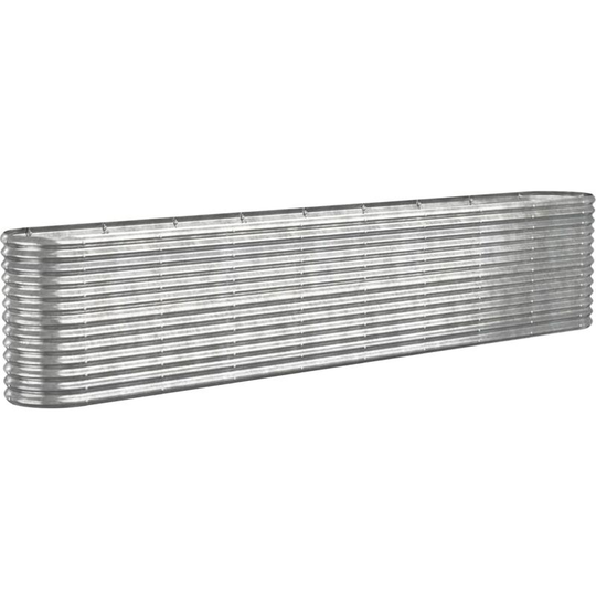Garden Planter Powder-coated Steel 332x40x68 cm Silver Vidaxl Silver
