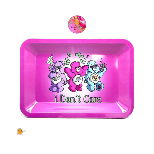 Bright Pink Cute Bear Funny Design - 12x18cm Metal Herb Rolling Tray Surface For Bits & Pieces, Jewellery Crystal Christmas Gift