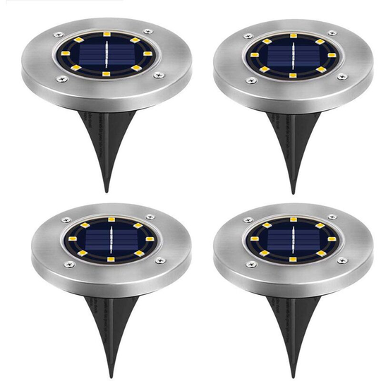 8 Solar Garden led Solar Garden Planter for Lawn, Patio, Yard 4pcs White