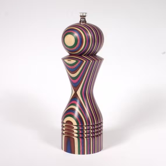 Laminated Pepper Mill, Five Color, Birch Grinder, Spice Colorful Peppermill, Wood Mill