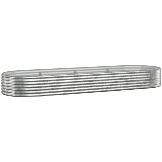 Garden Planter Powder-coated Steel 322x100x36 cm Silver Vidaxl Silver