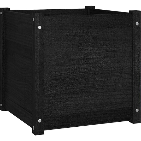 Vidaxl - Garden Planter Black 50x50x50 cm Solid Pinewood Black