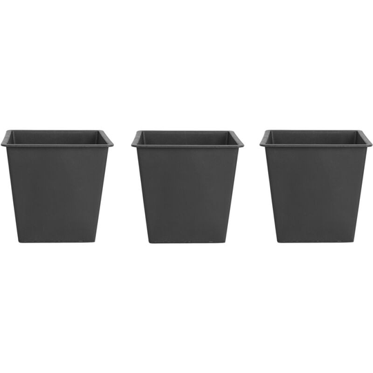 Traditional Set of 3 Plant Pot Protective Inserts 42 x 42cm cm Black Balzo - Black