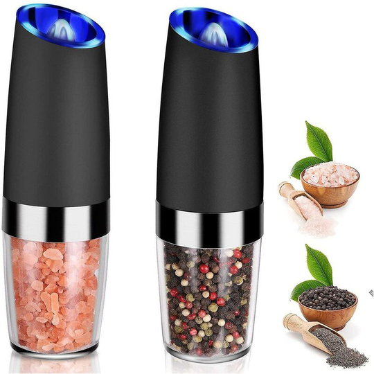Piece Electric Salt and Pepper Mill Set Gravity Battery Salt Pepper Mill