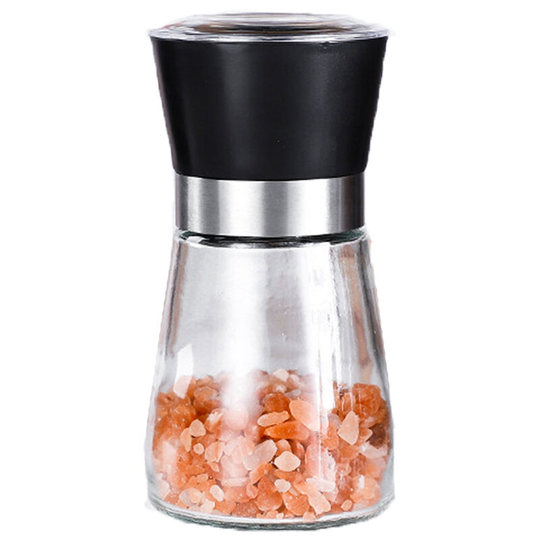 Salt and Pepper Shakers Adjustable Coarseness Pepper Grinder Mill for Sea Salt Spice Stainless Steel black