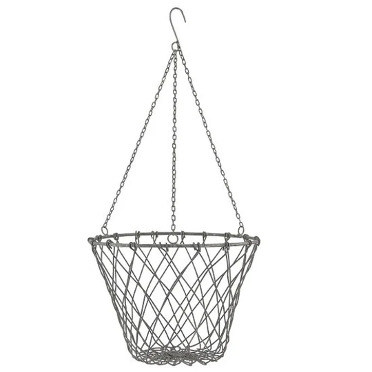 Grey Hanging Basket With Chain/Holder For Pot Flowers By Ib Laursen